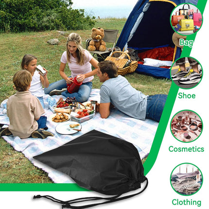 Nylon Drawstring Shoe Bag, 3PCS Bags for Travelling Dustproof Waterproof Travel Bag Underwear Shoes Pants Storage(Black).