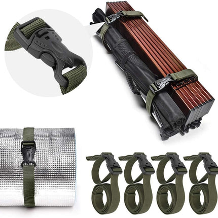 4PCS Backpack Straps, Straps with Buckles Hip Belt Replacement Double Safety Buckle Baggage Packing Suitcase Fixed Rope for Outdoor.