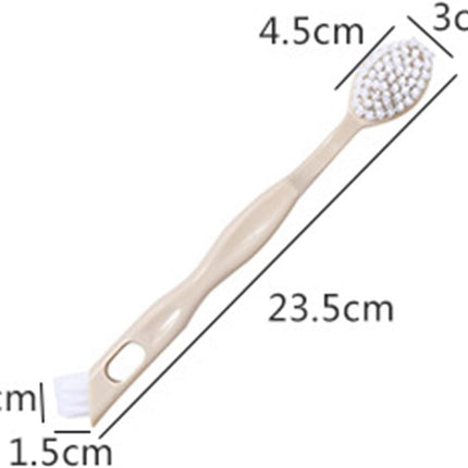 Sneaker Cleaner Brush, Multi Functional Shoe Brush Double Sided Washing Plastic Scrub for Stains (beige).