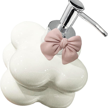 Hand Soap Dispenser,Cloud Dispenser,Ceramic Decorative Pump Refillable Dispensers for Kitchen and Bathroom(B).