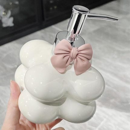 Hand Soap Dispenser,Cloud Dispenser,Ceramic Decorative Pump Refillable Dispensers for Kitchen and Bathroom(B).