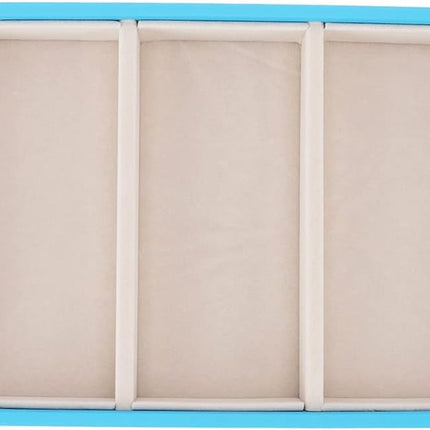 Glasses Organizer Jewelry Tray, 5 Grids Leather Eyeglass Storage Case Sunglass Display Tray and Watch Collection Organizer(Light Blue).