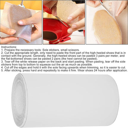 Shoe Bottom Stickers, Self Adhesive High Heels Grip Stickers Slip Resistant Sole Cover Protector for (2 Meter).
