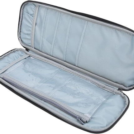 Knitting Needle Case, Travel Zipper Organizer Bag for Straight Needles Dual Crochet Case Supplies Accessories Grey.
