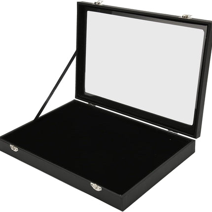 Pin Display, 9.4 X 13.8in Collection Holder Dustproof Enamel Display Box Jewelry Medals Storage Case for Sports Memorabilia
