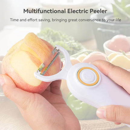 Electric Potato Peeler, Handheld Vegetable Peeler Set with 3 Interchangeable Blade Heads USB Rechargeable Veggie Fruit for Pears, Carrots, Cucumber.
