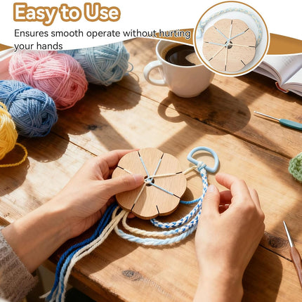 Kumihimo Disk 8 Slots, Wooden Round Wood Braiding Plate Hand Rope Beading Cord Disc DIY Bracelet Loom Weaving Board.