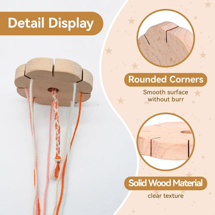 Kumihimo Disk 8 Slots, Wooden Round Wood Braiding Plate Hand Rope Beading Cord Disc DIY Bracelet Loom Weaving Board.