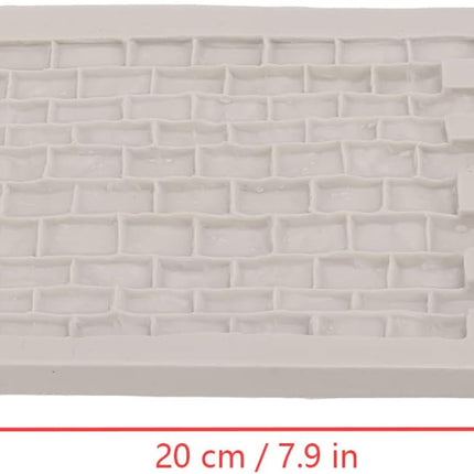Fondant Impression Mat, Silicone Brick Wall Pattern Lace Mat Imprint Mold Sugarcraft Wedding Cake Decorating Tools Chocolate Sugar Baking.