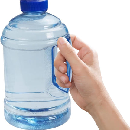 Large Water Bottle, 1l Jug with Handle Clear Sport Bottle Reusable Plastic Leak Proof for Fitness Outdoor Sports Camping, 7.5x3.9 In.