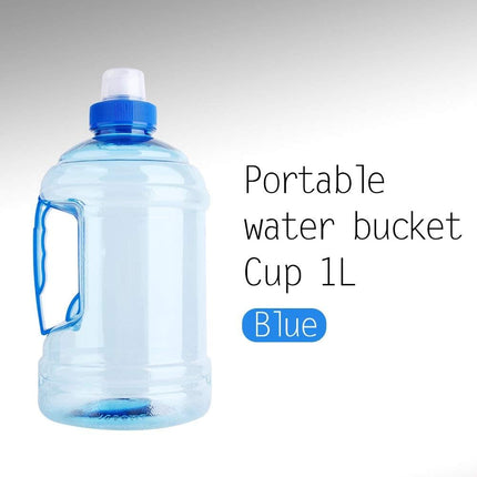 Large Water Bottle, 1l Jug with Handle Clear Sport Bottle Reusable Plastic Leak Proof for Fitness Outdoor Sports Camping, 7.5x3.9 In.