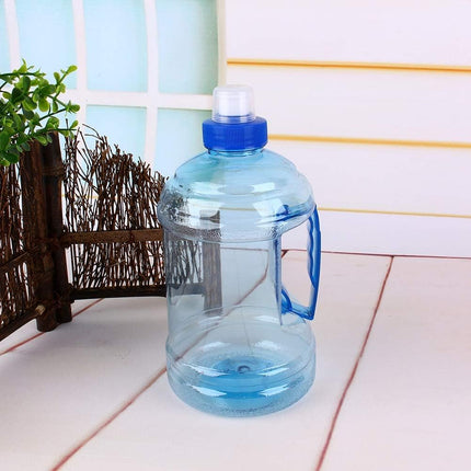 Large Water Bottle, 1l Jug with Handle Clear Sport Bottle Reusable Plastic Leak Proof for Fitness Outdoor Sports Camping, 7.5x3.9 In.