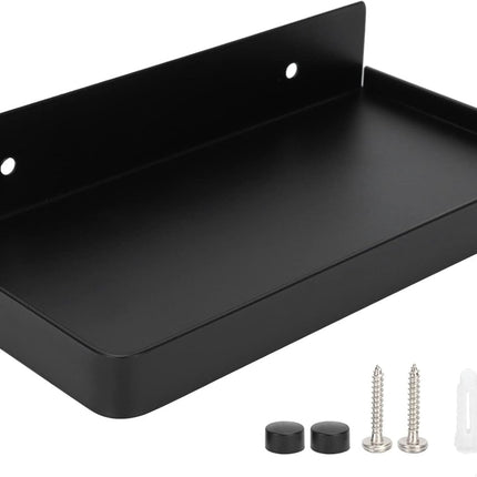 Bathroom Cell Phone Shelf, Stainless Steel Wall Mount Toilet Holder Small Floating Shelves, 7.3x3.5 in (Black).