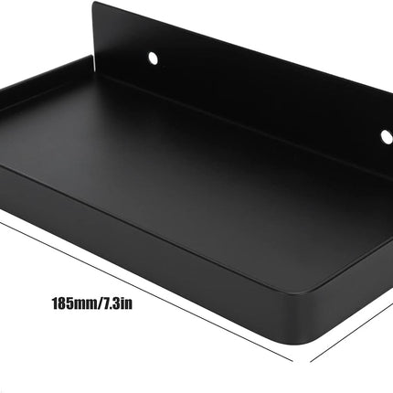 Bathroom Cell Phone Shelf, Stainless Steel Wall Mount Toilet Holder Small Floating Shelves, 7.3x3.5 in (Black).