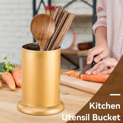 Utensil Holder, Stainless Steel Flatware Storage Basket Gold Silverware Drainer Drying Rack Caddy Organizer for Forks Knives Spoons Chopsticks.