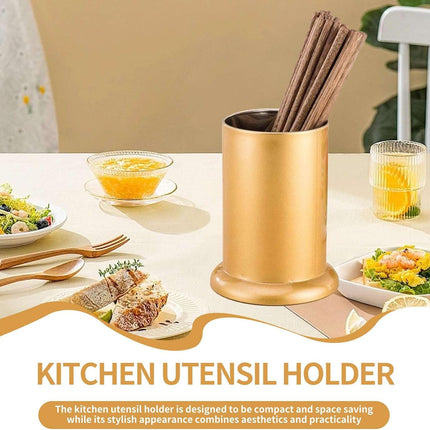 Utensil Holder, Stainless Steel Flatware Storage Basket Gold Silverware Drainer Drying Rack Caddy Organizer for Forks Knives Spoons Chopsticks.