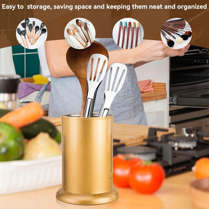 Utensil Holder, Stainless Steel Flatware Storage Basket Gold Silverware Drainer Drying Rack Caddy Organizer for Forks Knives Spoons Chopsticks.