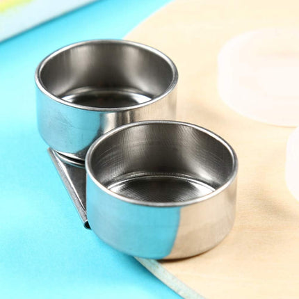 Double Dipper Palette Cup, Stainless Steel Oil Painting Cup with Lid and Clip for Watercolor Gouache Acrylic.