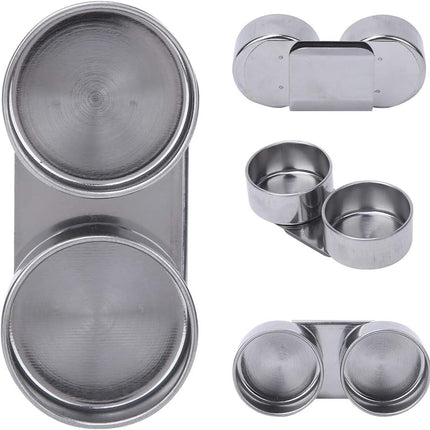 Double Dipper Palette Cup, Stainless Steel Oil Painting Cup with Lid and Clip for Watercolor Gouache Acrylic.