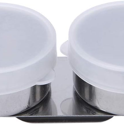 Double Dipper Palette Cup, Stainless Steel Oil Painting Cup with Lid and Clip for Watercolor Gouache Acrylic.