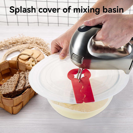 12 Inch Mixing Bowl Splatter Guard, Silicone Hand Mixer Shield Splash Guard Anti Cover for Baking & Cooking.