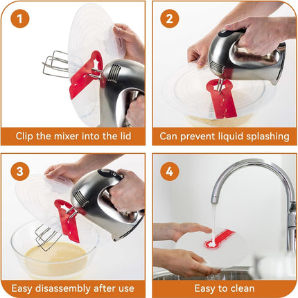 12 Inch Mixing Bowl Splatter Guard, Silicone Hand Mixer Shield Splash Guard Anti Cover for Baking & Cooking.