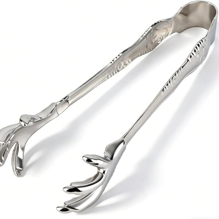 Stainless Steel Claw-Style Ice Tongs, Bar Hockey Special Eagle Claw Shape Tongs Serving Chicken Feet.