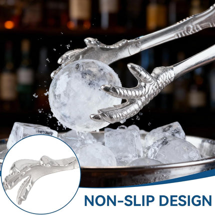 Stainless Steel Claw-Style Ice Tongs, Bar Hockey Special Eagle Claw Shape Tongs Serving Chicken Feet.
