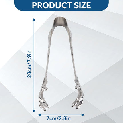 Stainless Steel Claw-Style Ice Tongs, Bar Hockey Special Eagle Claw Shape Tongs Serving Chicken Feet.