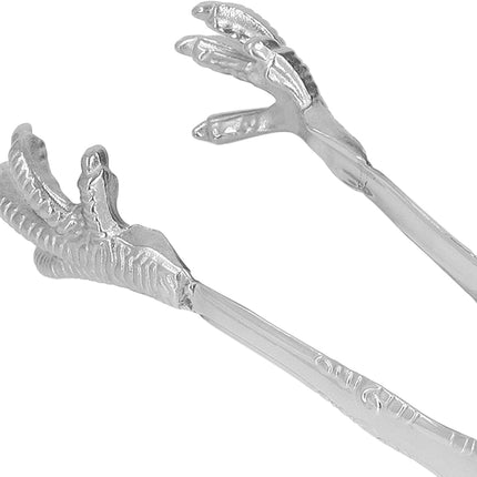 Stainless Steel Claw-Style Ice Tongs, Bar Hockey Special Eagle Claw Shape Tongs Serving Chicken Feet.
