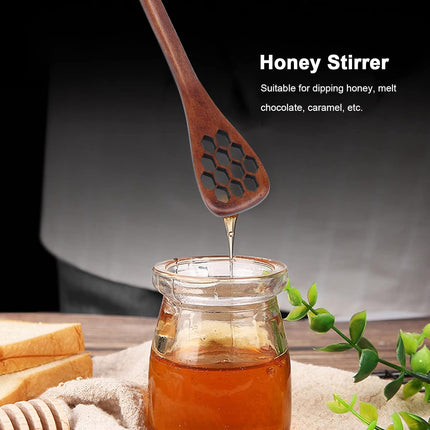 3PCS Honey Dipper Sticks, Long Handle Mixing Stick Mini Honeycomb Drizzler Wooden Spoon Stirrer for Collecting Dispensing Drizzling Jam.