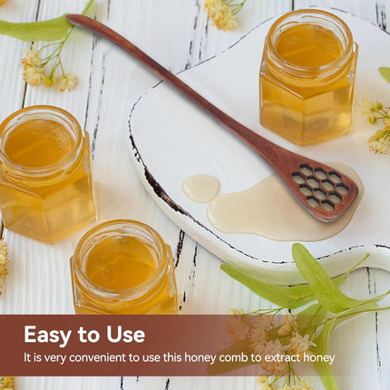 3PCS Honey Dipper Sticks, Long Handle Mixing Stick Mini Honeycomb Drizzler Wooden Spoon Stirrer for Collecting Dispensing Drizzling Jam.