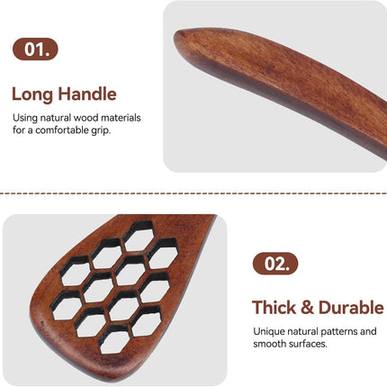 3PCS Honey Dipper Sticks, Long Handle Mixing Stick Mini Honeycomb Drizzler Wooden Spoon Stirrer for Collecting Dispensing Drizzling Jam.