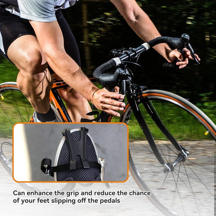 1 Pair Bike Pedals, Pedals with Toe Cages Road Bicycle Clip Adjustable Clips Straps for Wide Shoes Indoor Outdoor Cycling.