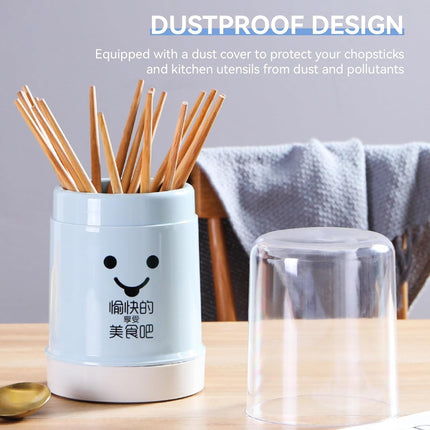 Kitchen Utensil Holder, Chopsticks Holder Drying Rack with Lid and Removable Base Silverware Caddy Flatware Cutlery Storage Organizer.