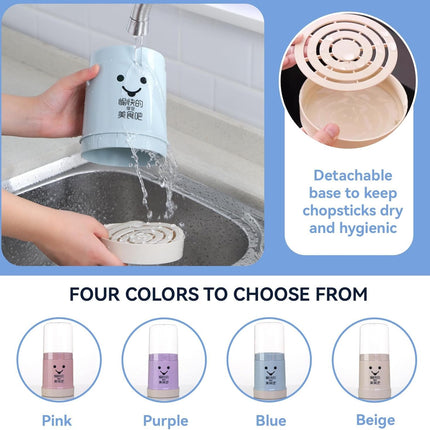 Kitchen Utensil Holder, Chopsticks Holder Drying Rack with Lid and Removable Base Silverware Caddy Flatware Cutlery Storage Organizer.