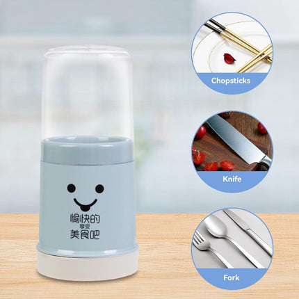 Kitchen Utensil Holder, Chopsticks Holder Drying Rack with Lid and Removable Base Silverware Caddy Flatware Cutlery Storage Organizer.