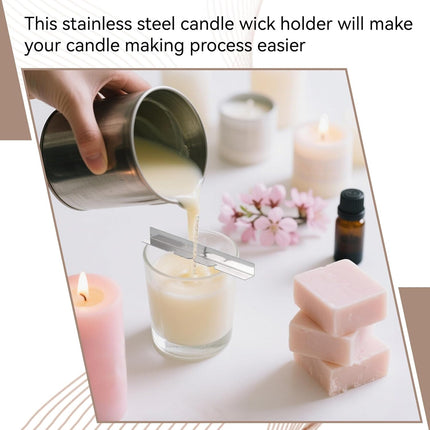 10PCS Metal Candle Wick Holder, Holders for Making Centering Tool Stainless Steel Device DIY Craft.