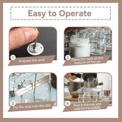 10PCS Metal Candle Wick Holder, Holders for Making Centering Tool Stainless Steel Device DIY Craft.