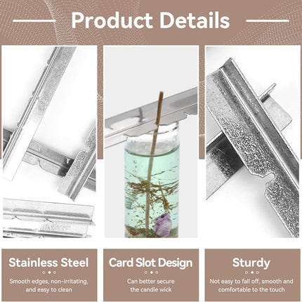 10PCS Metal Candle Wick Holder, Holders for Making Centering Tool Stainless Steel Device DIY Craft.