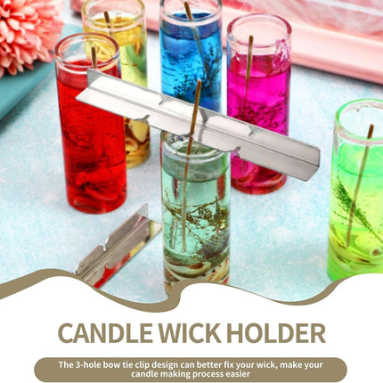 10PCS Metal Candle Wick Holder, Holders for Making Centering Tool Stainless Steel Device DIY Craft.