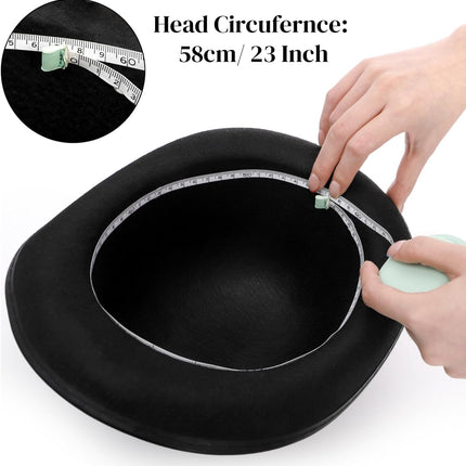 3 Pack Bowler Hat, 23" C Black Derby Felt Bolivian Costume Hat Accessories, Victorian Dress Up for Men and Women, Adults.