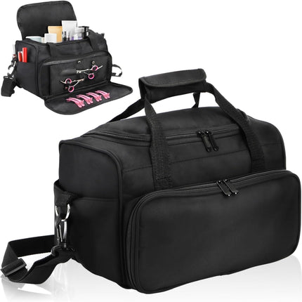 Hairstylist Travel Bag, Large Capacity Hairdresser Bag with Divider, Sturdy Barber Case Holder for Hair Stuff, Professional Cosmetology Organizer Curling Iron Straightener Supplies.