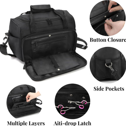 Hairstylist Travel Bag, Large Capacity Hairdresser Bag with Divider, Sturdy Barber Case Holder for Hair Stuff, Professional Cosmetology Organizer Curling Iron Straightener Supplies.