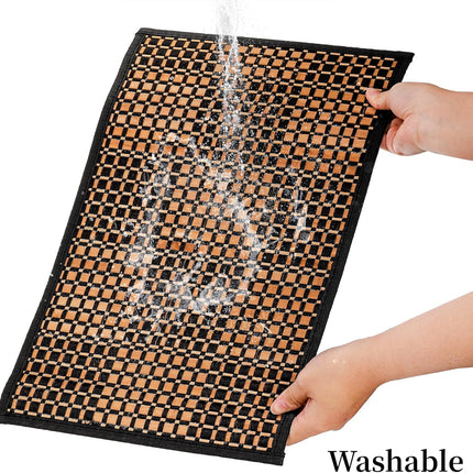 8 Pack Bamboo Placemats, Natural Anti-Slip Dining Table Mats, Heat-Resistant Place Japanese Style Washable Placemats for Room, Kitchen, Restaurant, 18 x 12 Inch.