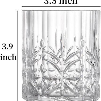 6 Pack Plastic Water Tumblers, 14 OZ Unbreakable Acrylic Whiskey Drinking Glasses, BPA-Free Clear Wine Cup, Shatterproof Drinkware Barware for Juice, Cocktail.