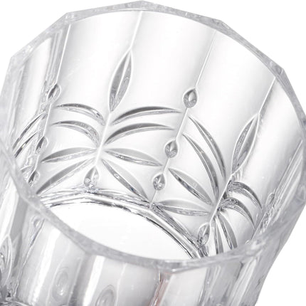 6 Pack Plastic Water Tumblers, 14 OZ Unbreakable Acrylic Whiskey Drinking Glasses, BPA-Free Clear Wine Cup, Shatterproof Drinkware Barware for Juice, Cocktail.