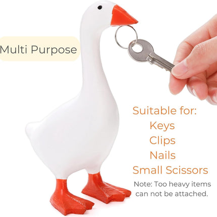 Magnetic Goose Key Holder, Resin Statue for Hanger, Kawaii Duck Tool Figurines, Funny Keychain Hanging Rack Home Office Table Decor, Housewarming Gifts Women Men.