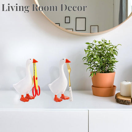 Magnetic Goose Key Holder, Resin Statue for Hanger, Kawaii Duck Tool Figurines, Funny Keychain Hanging Rack Home Office Table Decor, Housewarming Gifts Women Men.