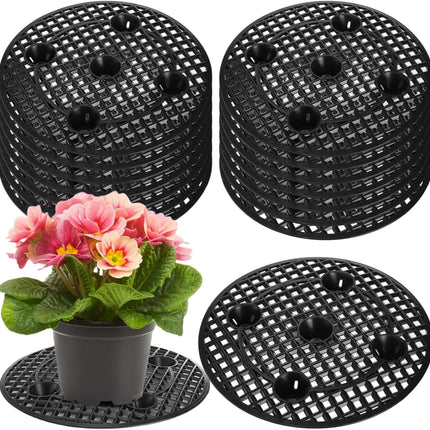 15 PCS Plant Level Pot Elevator, 12 inch Plastic Potted Stands, Large Patio Planter Riser Holder, Deck Floor Protector to Prevent Rot Damage, Trivet for Indoor Outdoor Garden.
